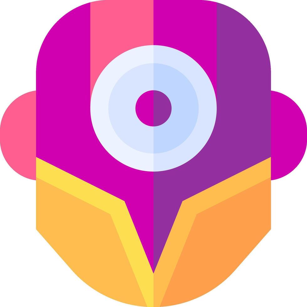 A purple and pink robot head with a white background vector