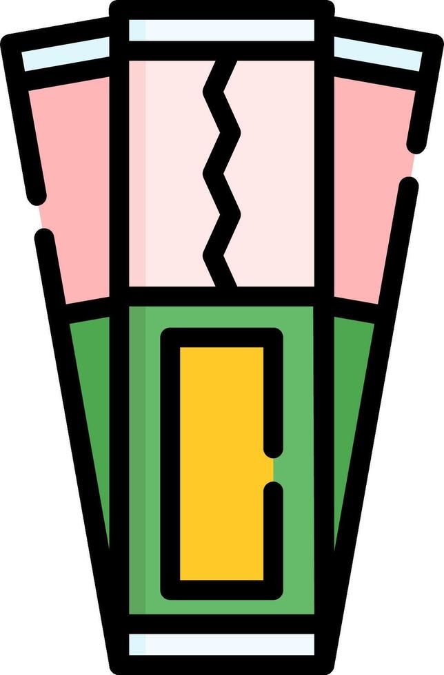 A green and pink can with a yellow lid vector