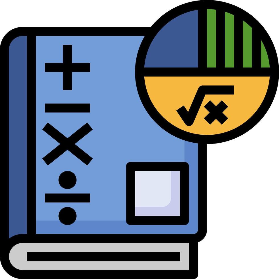 A book with a calculator and graph on it vector