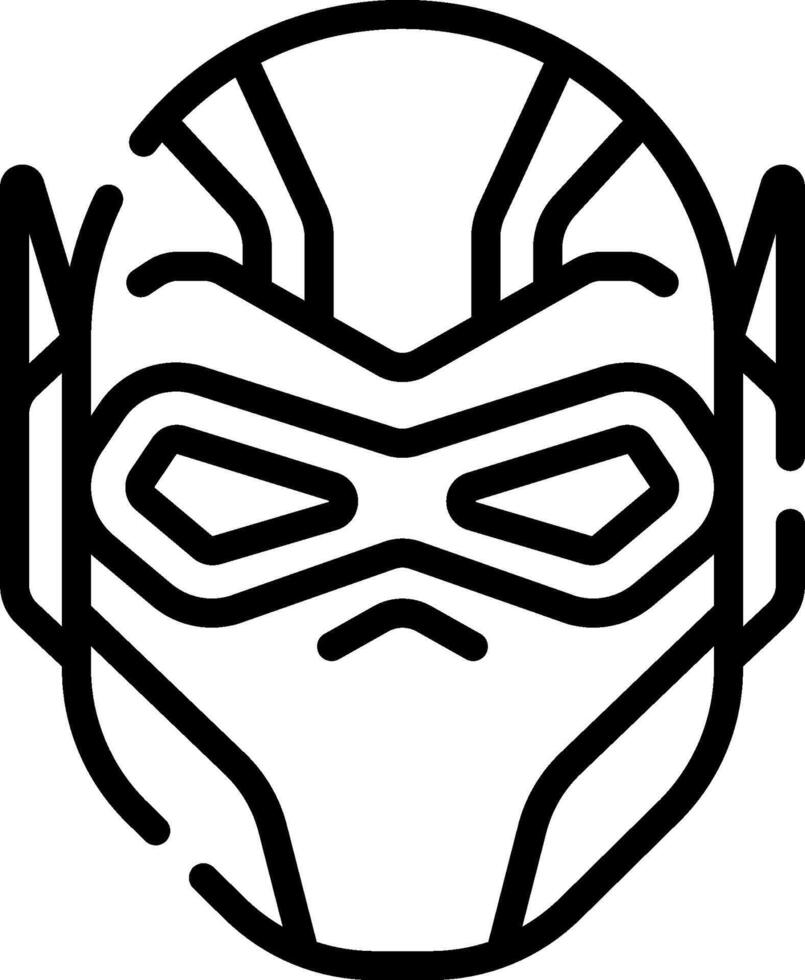 A black and white drawing of a mask vector