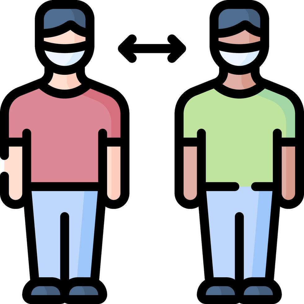 Two men wearing masks and one with a mask vector