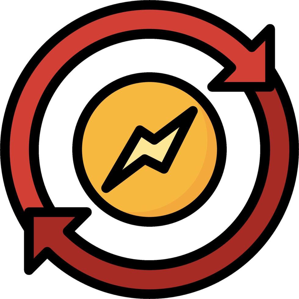 A circle with a yellow arrow pointing to the right vector