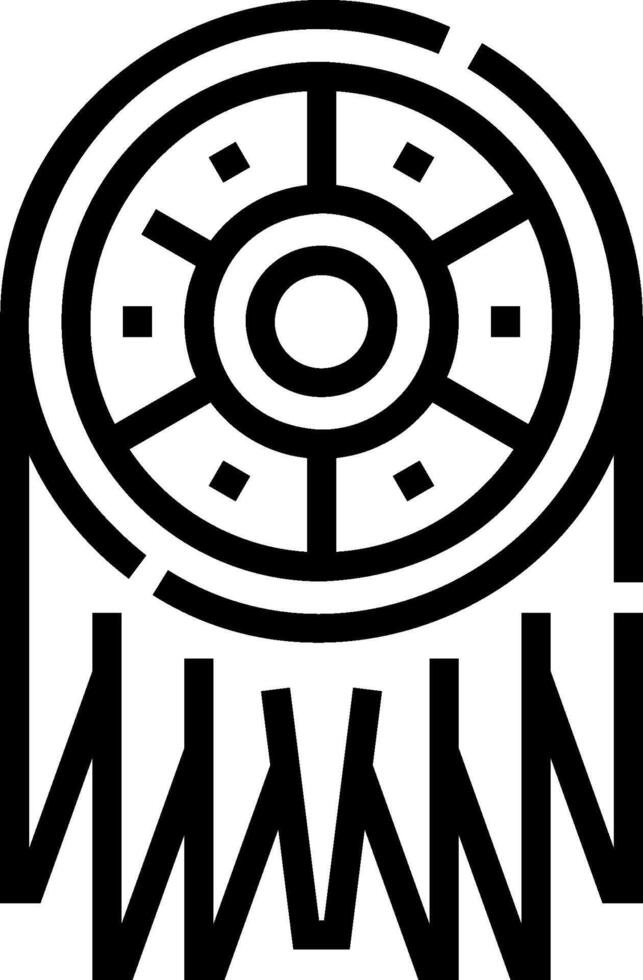 A black and white logo of a circular design vector