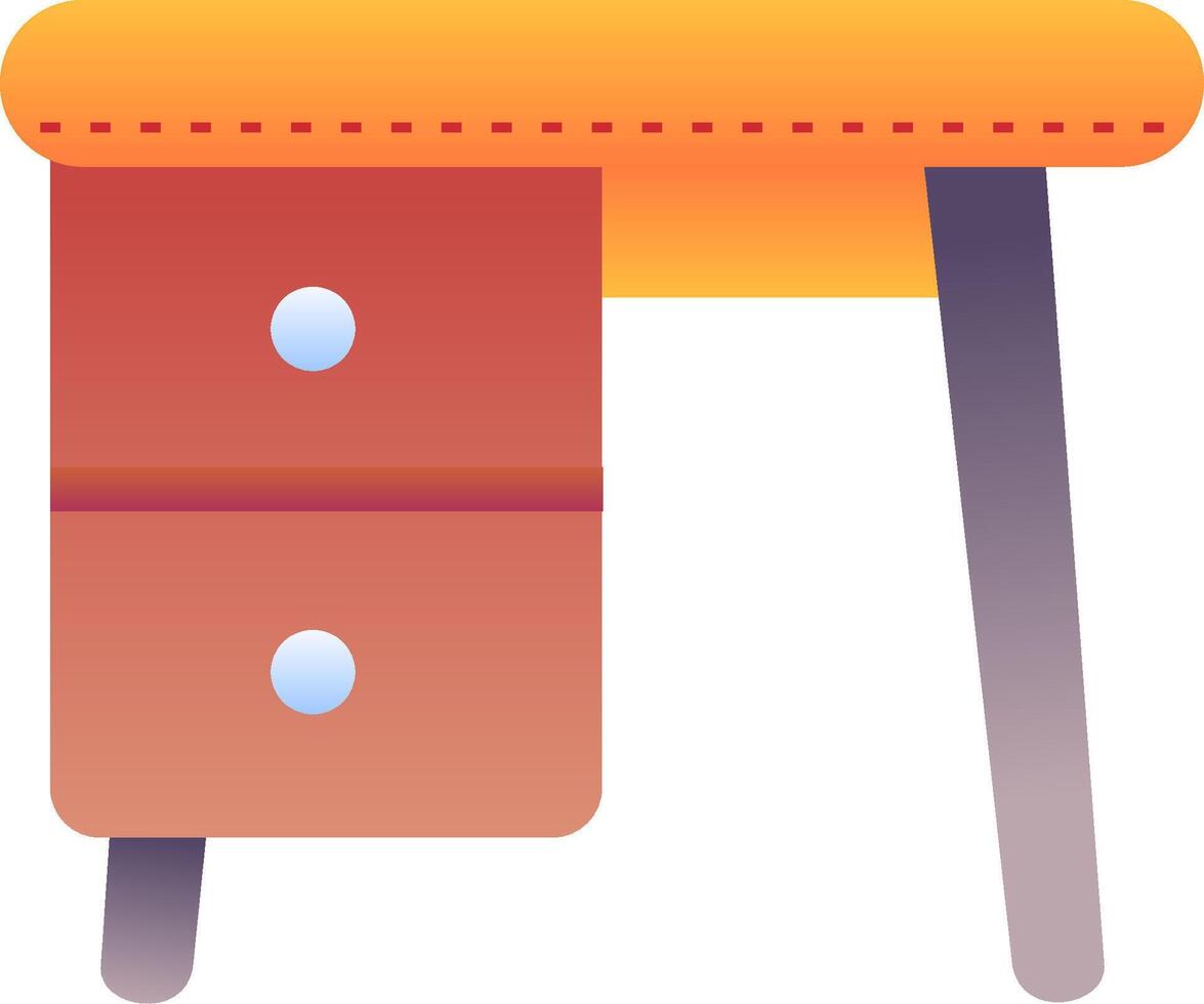 A desk with two drawers and a chair vector