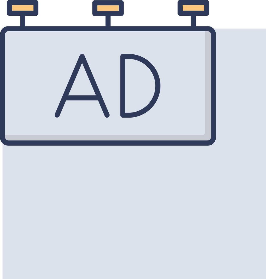 An ad sign with the word ad on it vector