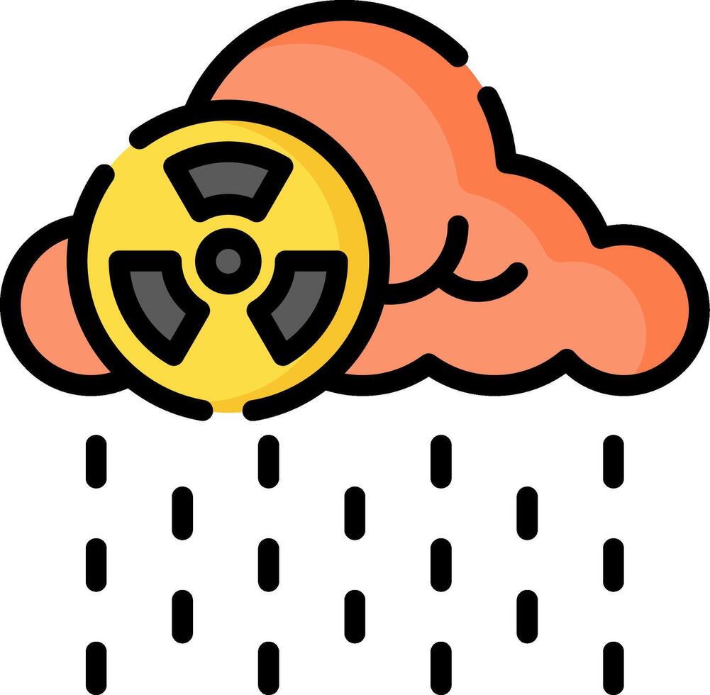 Radiation cloud with rain and cloud icon illustration vector