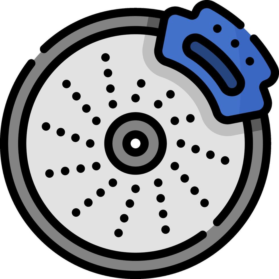 A blue and white circular object with a blue handle vector