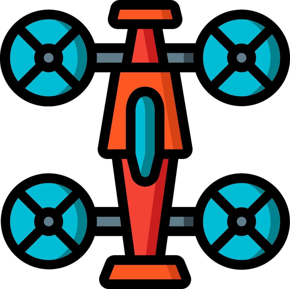 A cartoon car with four wheels on it vector
