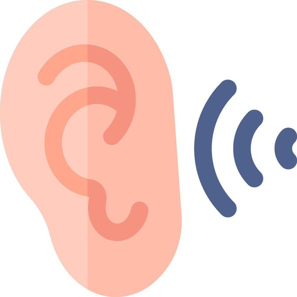 An ear with a sound wave coming out of it vector
