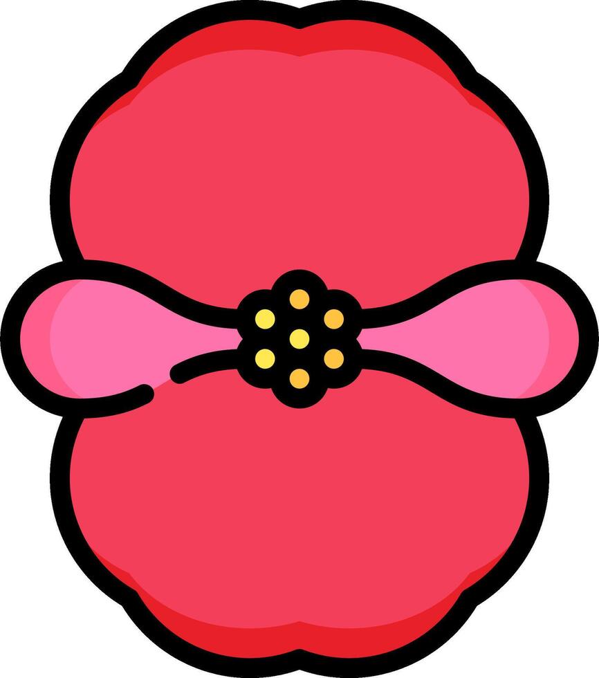 A red poppy with a bow on it vector
