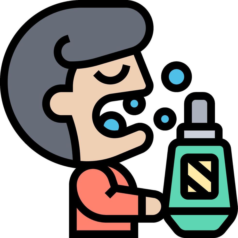 A cartoon man is blowing into a bottle vector