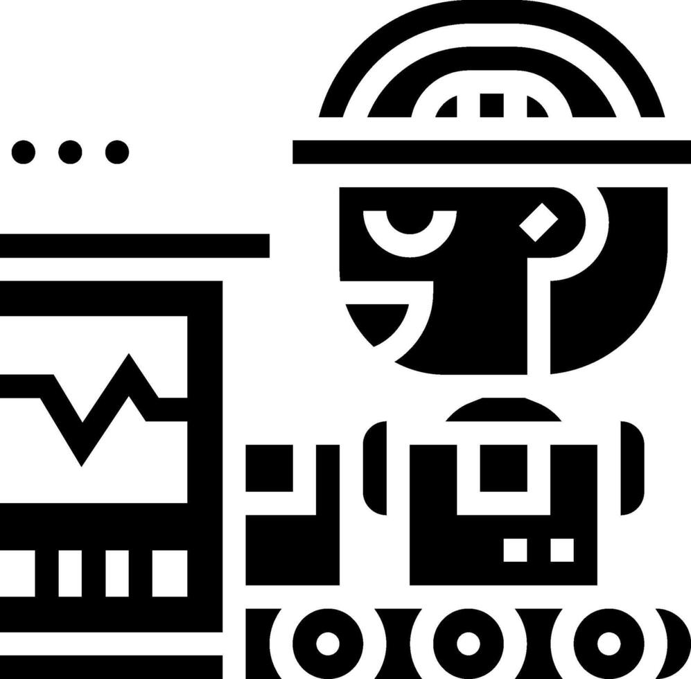 un negro y blanco imagen de un hombre con un computadora vector