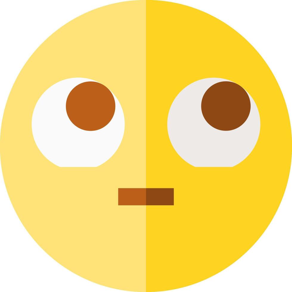 A yellow emoticion with brown eyes vector