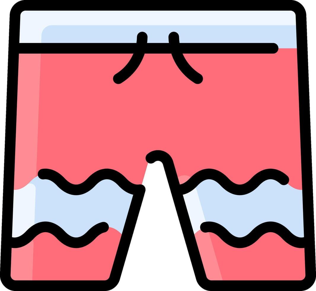 A pair of shorts with a pink and blue design vector