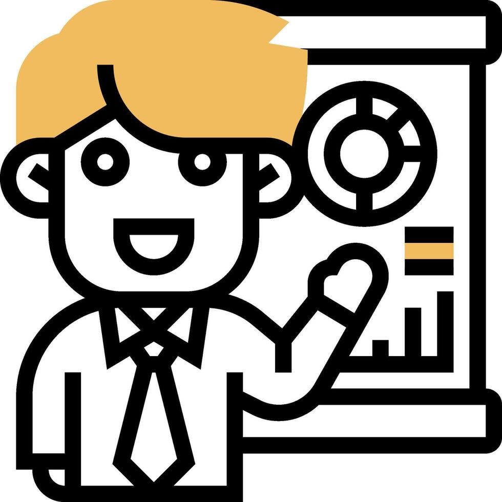 A cartoon man with a presentation board vector