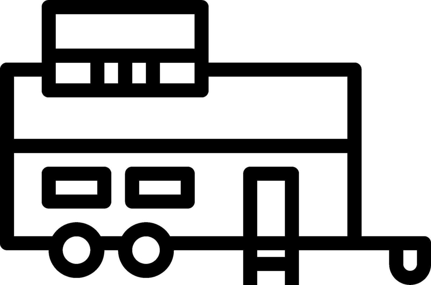 A black and white image of a trailer vector