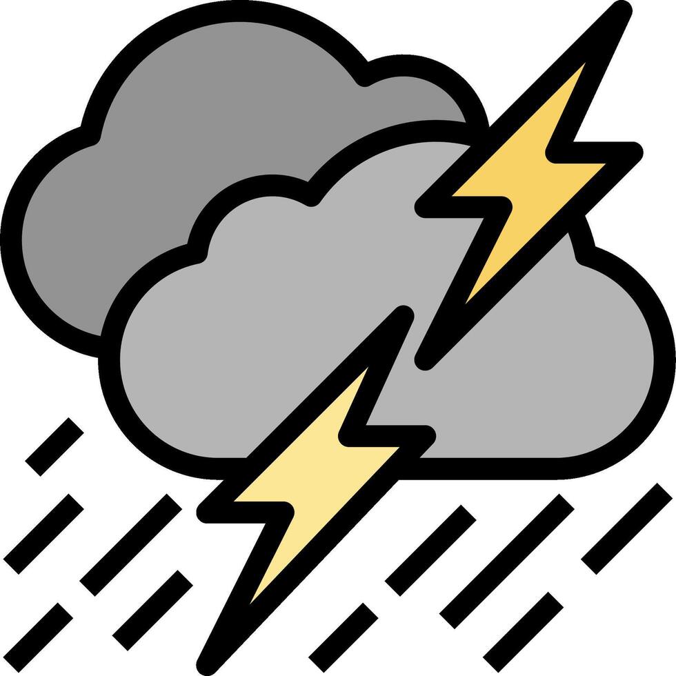 A cloud with lightning and rain is shown vector