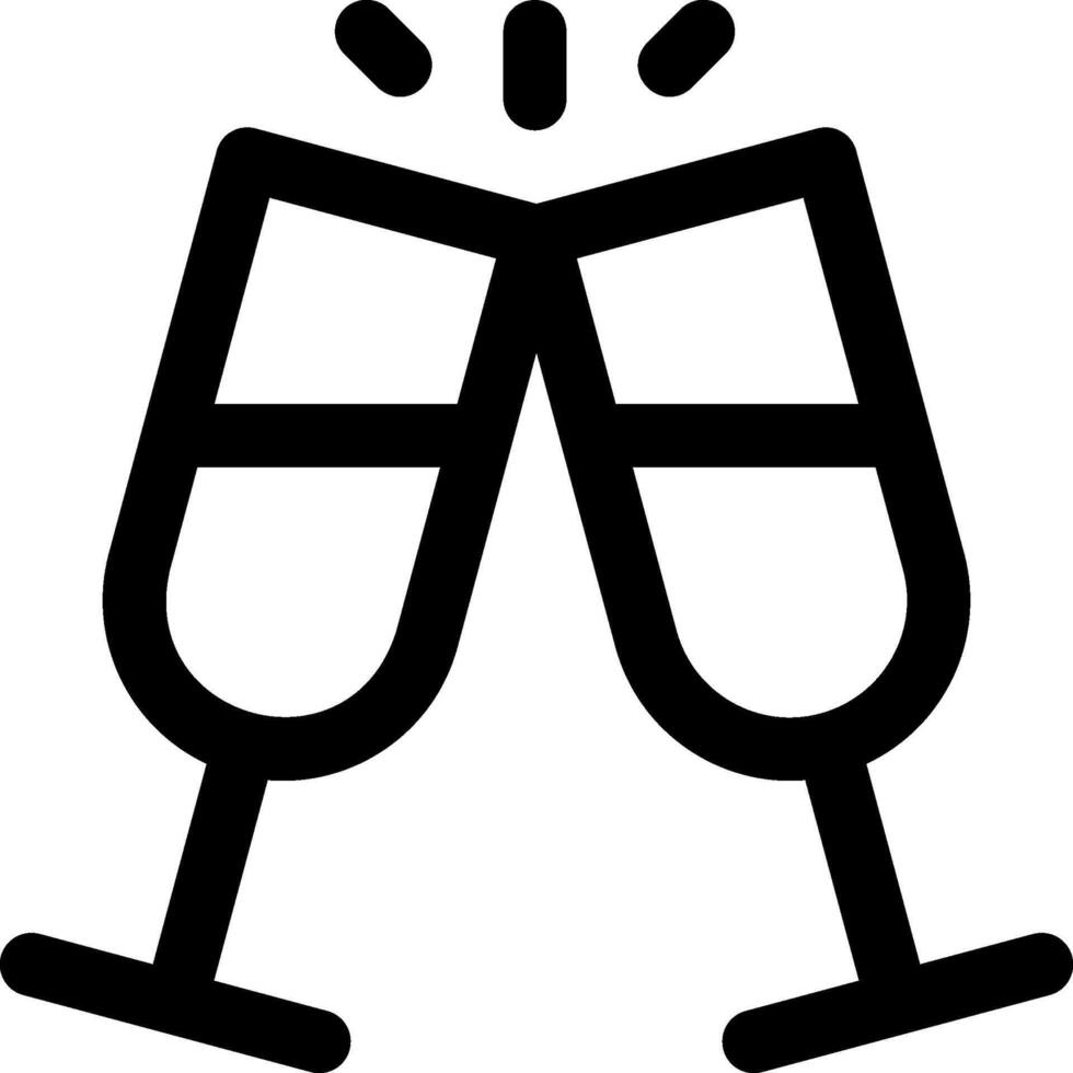 Two glasses of champagne are toasting each other vector
