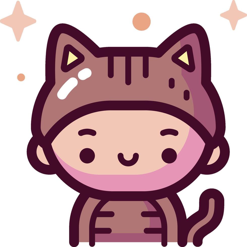 A cartoon cat wearing a hat vector
