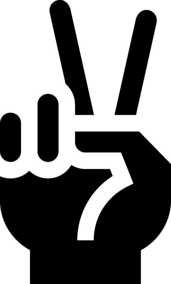 A black and white hand with a peace sign vector