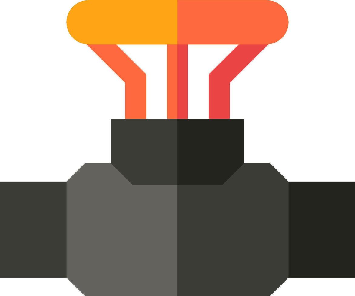 A valve with an orange handle and a black valve vector