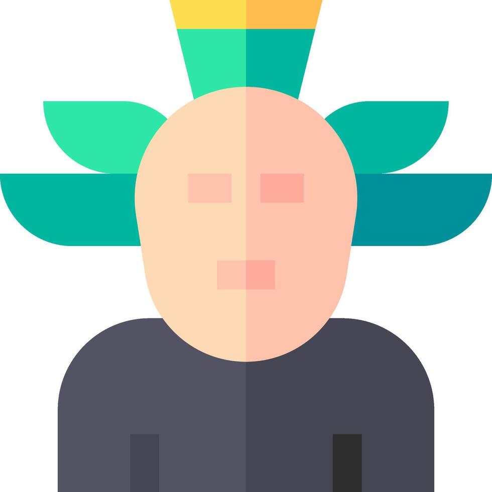 A flat icon of a man with a crown on his head vector