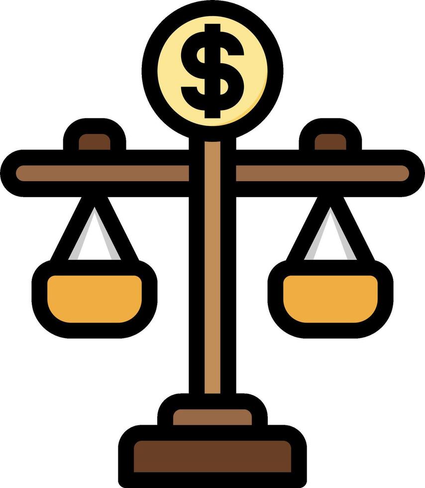 Money and scales icon vector
