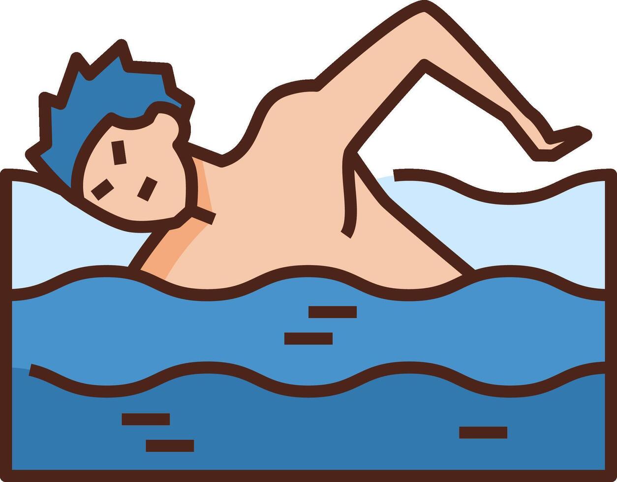 A man swimming in the water with his head up vector