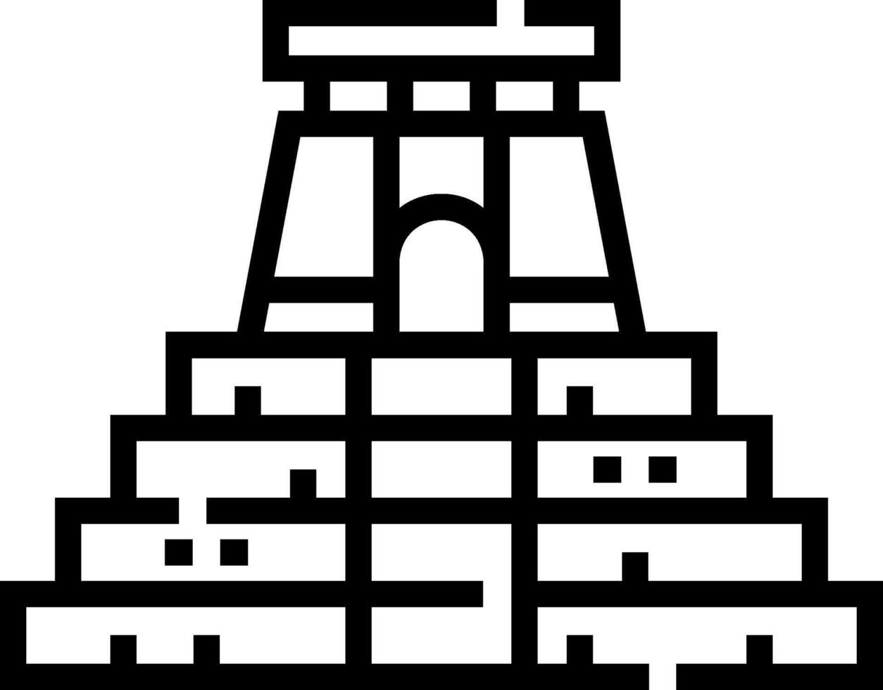 A pyramid with a tower on top of it vector