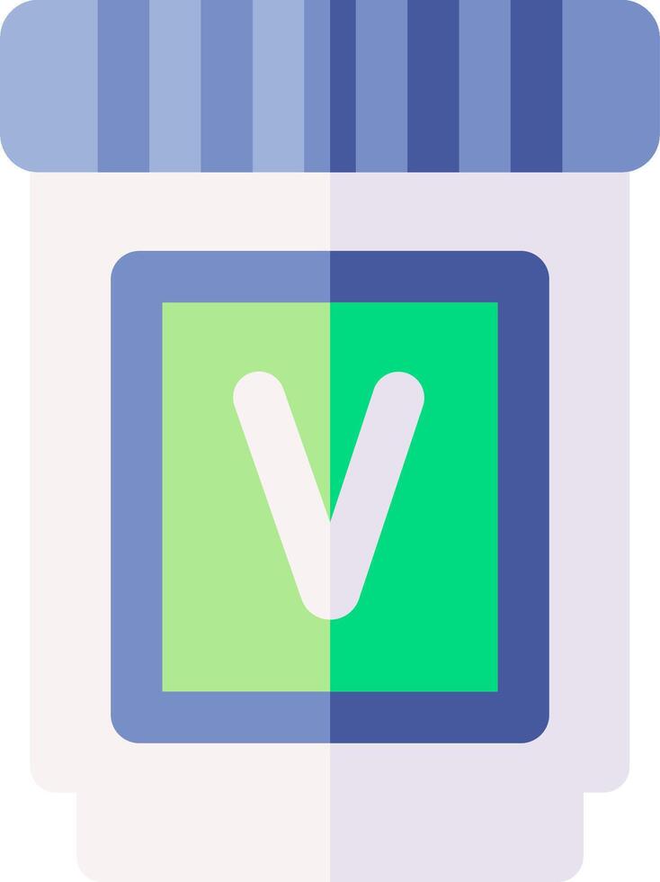 A jar with the letter v on it vector