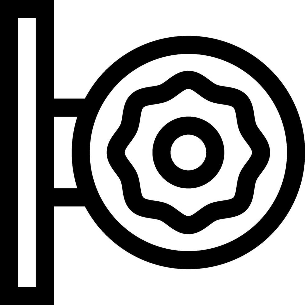 A black and white icon of a door knob vector