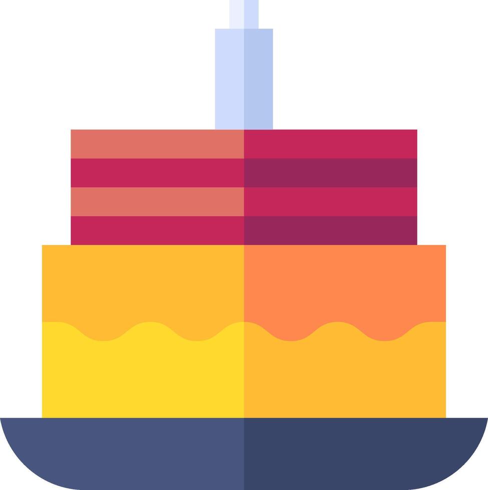 A cake with a candle on top of it vector