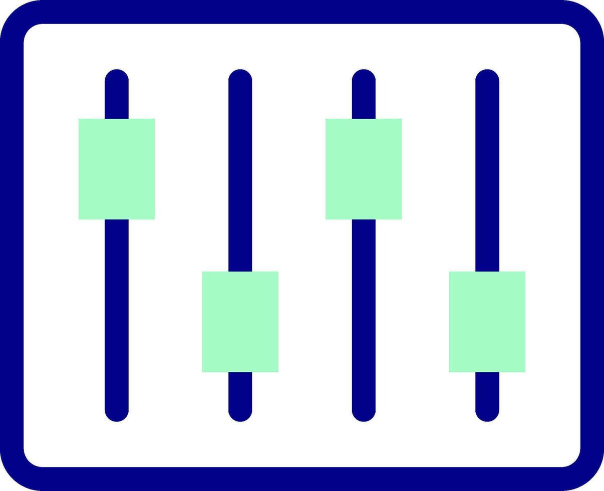 A blue square with four bars on it vector