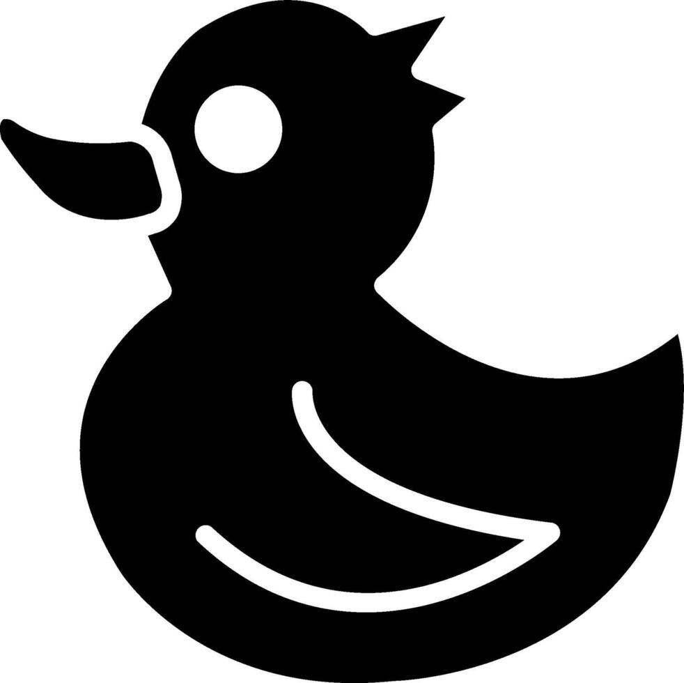 A black and white silhouette of a duck vector
