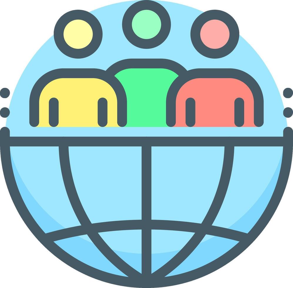 People in a globe icon vector