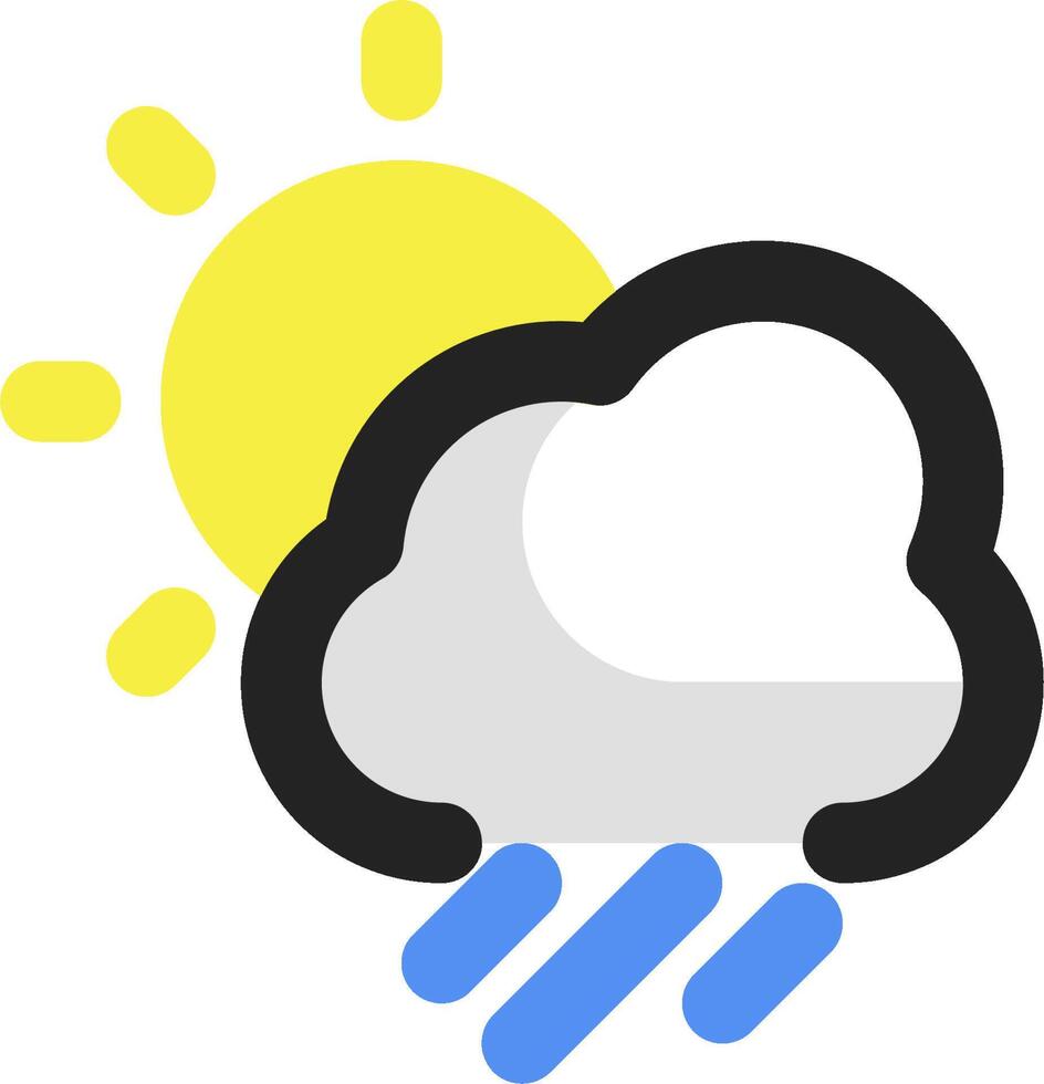 The weather icon with a sun and cloud vector
