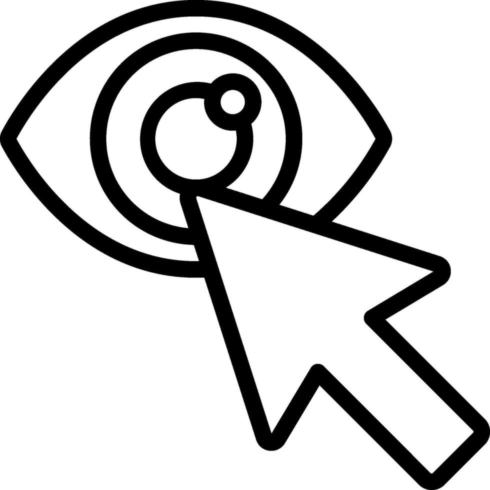 An eye with a mouse pointing to it vector