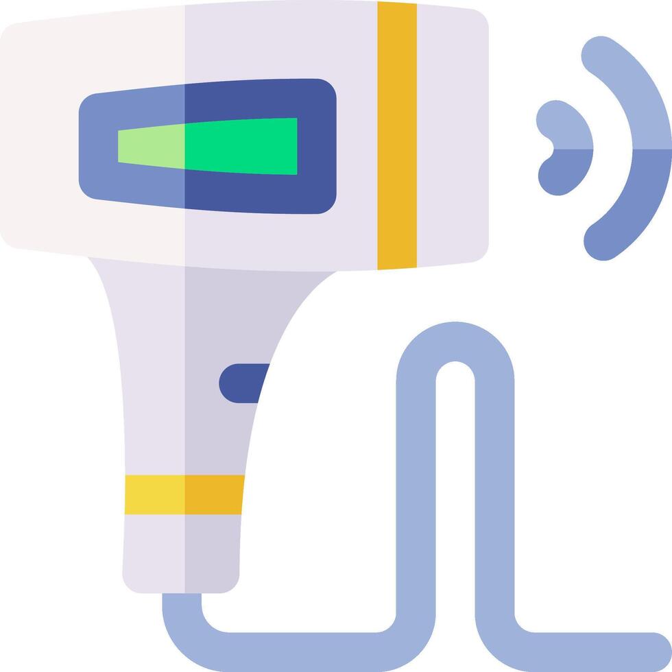 A hair dryer with a blue light vector