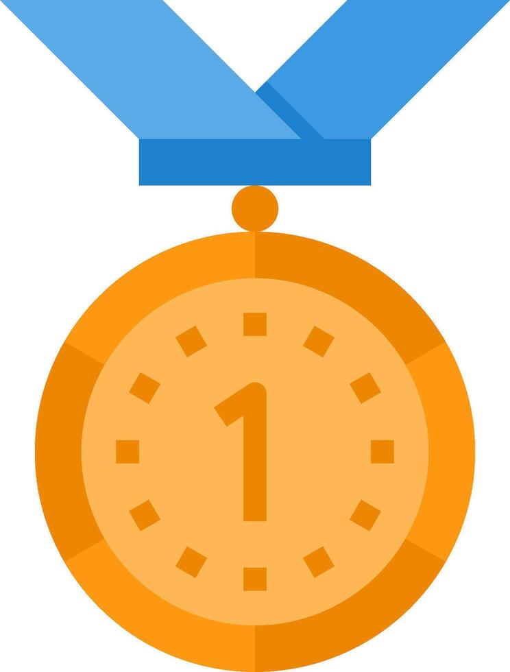 A medal with a blue ribbon around it vector