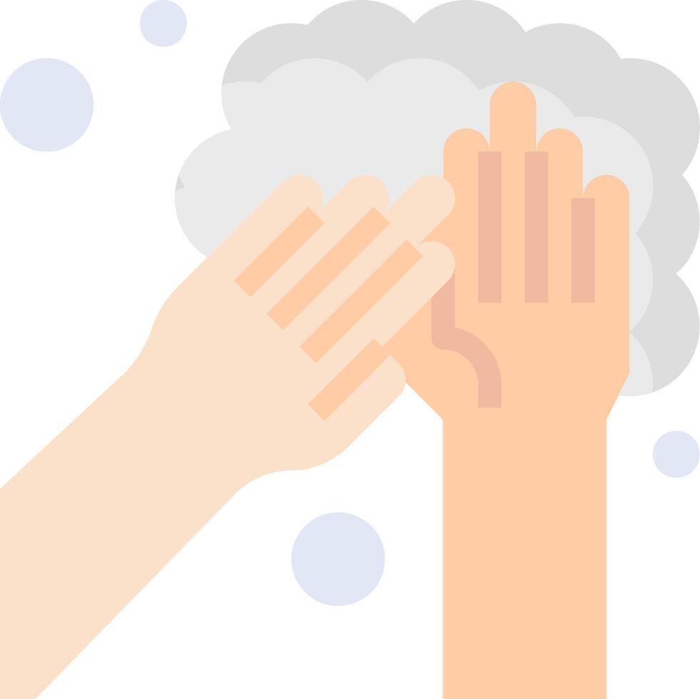 Two hands are washing each other with soap vector