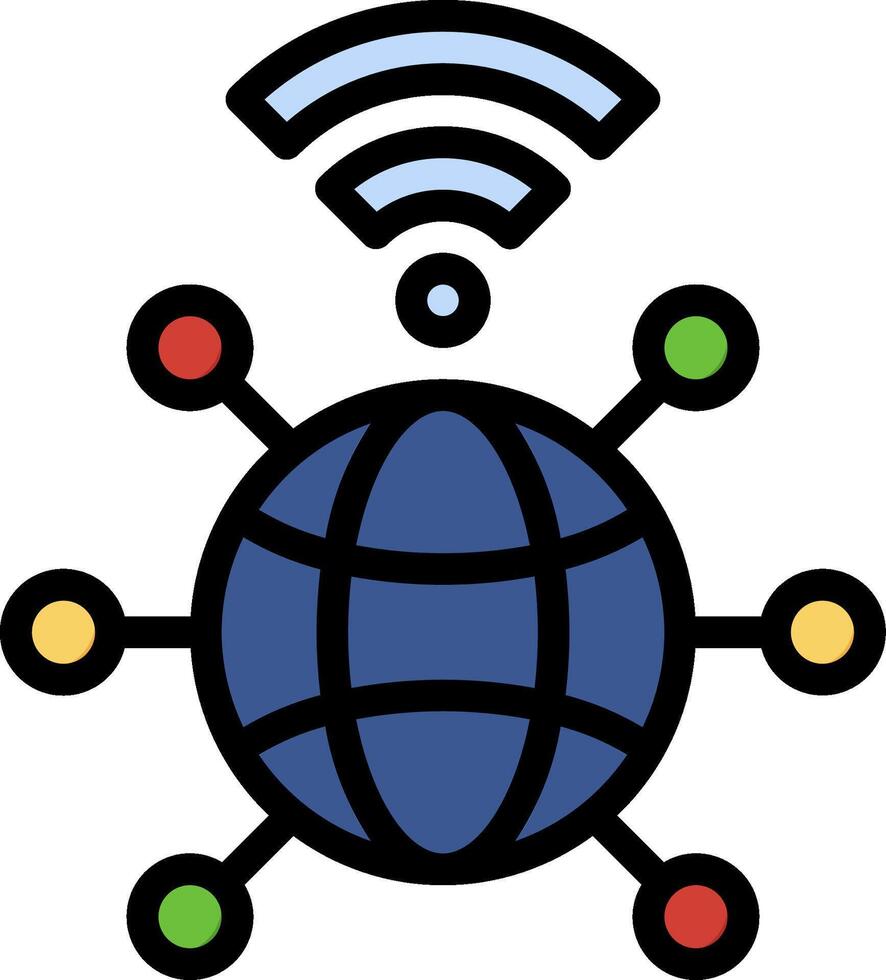 A globe with wifi symbols around it vector