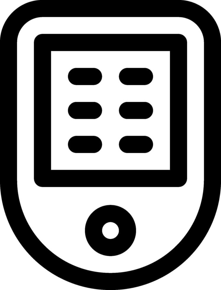 A black and white icon of a cell phone vector