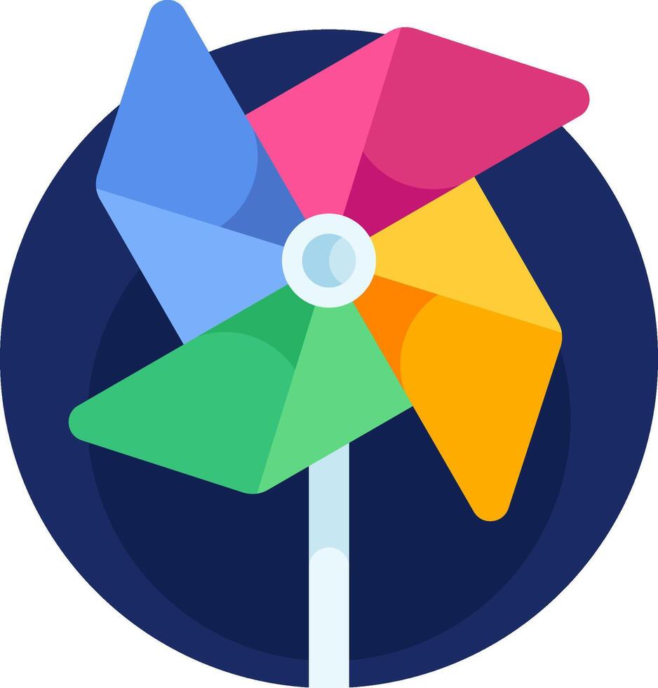 A pinwheel with colorful blades on it vector