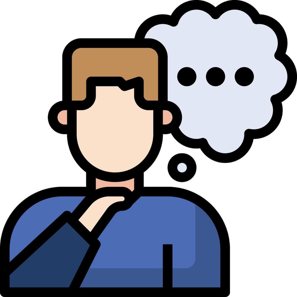 Man thinking icon vector
