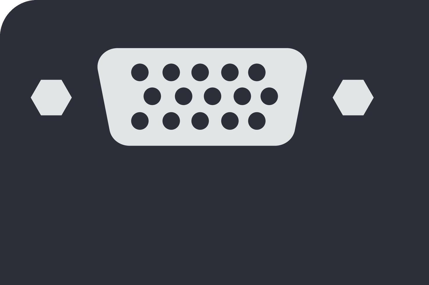 A black and white icon of a computer cable vector