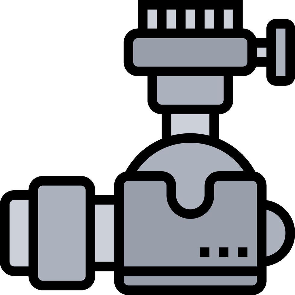 A black and white illustration of a camera vector
