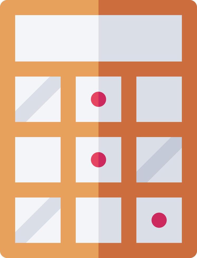 A calculator icon with a red dot on the top vector