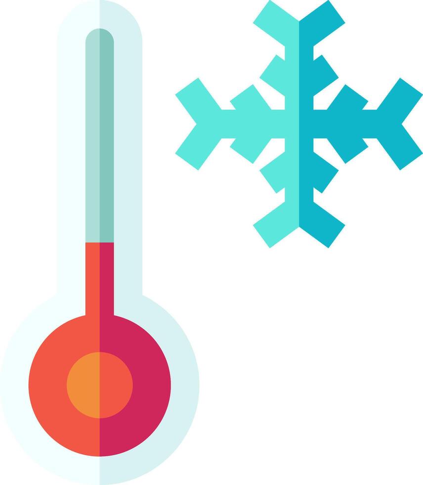 A thermometer and a snowflake icon vector