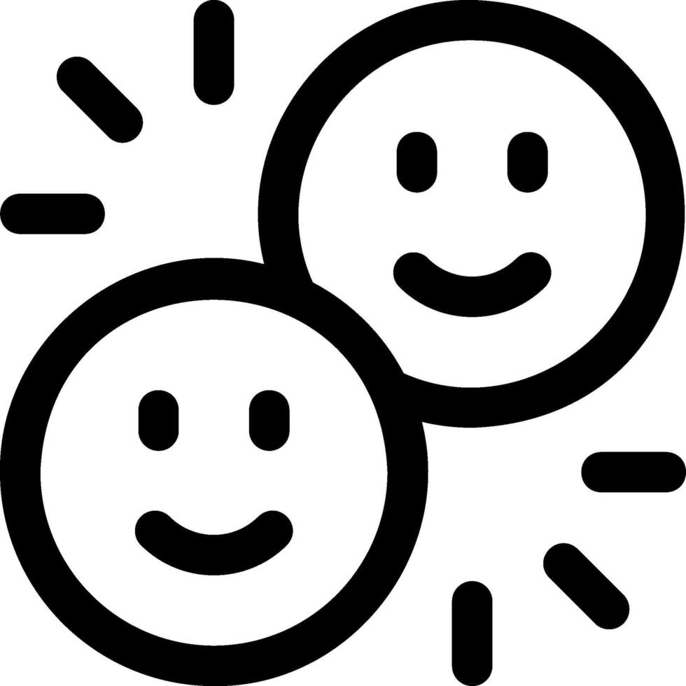 Two smiley faces with sun rays around them vector