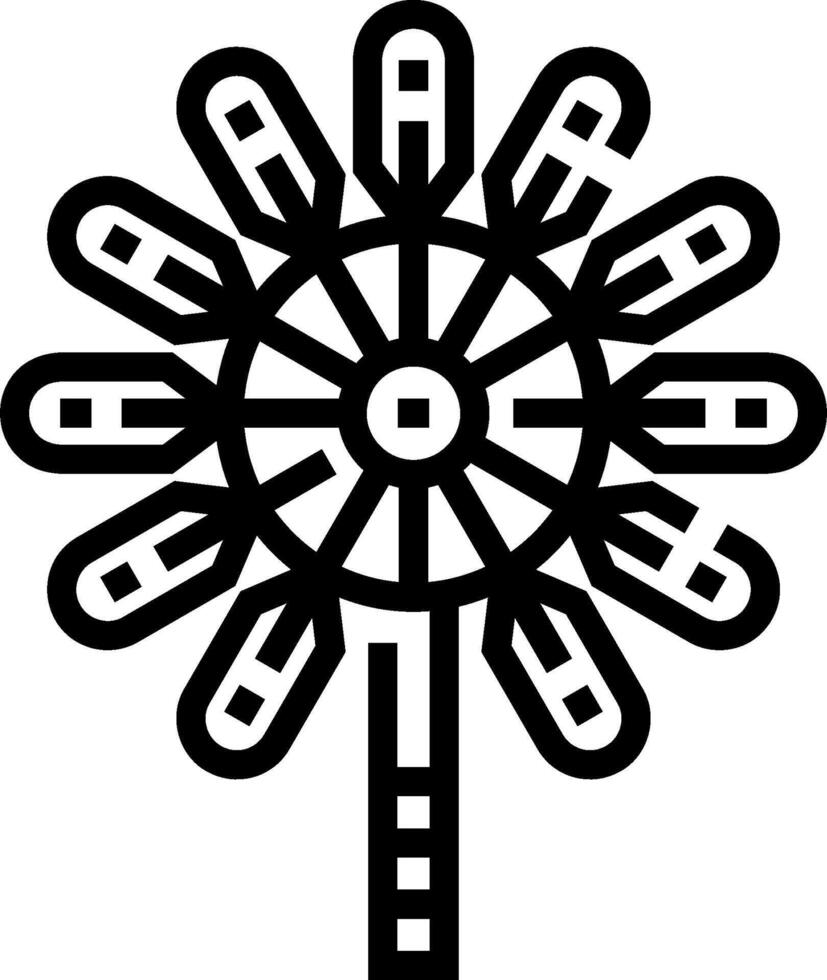 A black and white logo of a wheel with a flower in the center vector